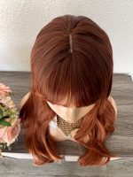26 Inch Warm Copper Auburn Brown Long Layered Wig with Bangs